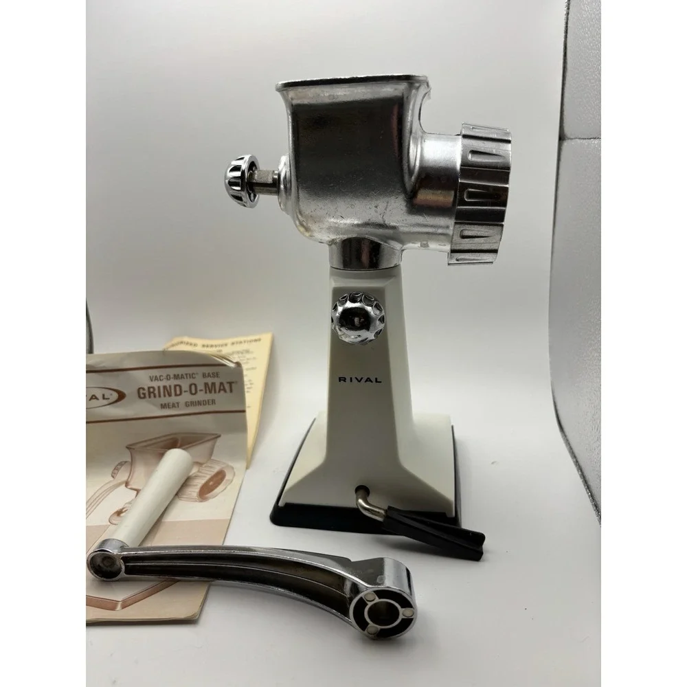 Rival Grind-o-Mat 303 VTG Meat‎ Grinder Food Chopper Grind-O-Matic White In Box